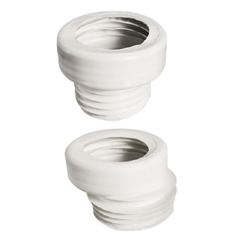 WC-Ablaufanschluss, exzentrisch, für Stand WC 103-110 mm, weiss